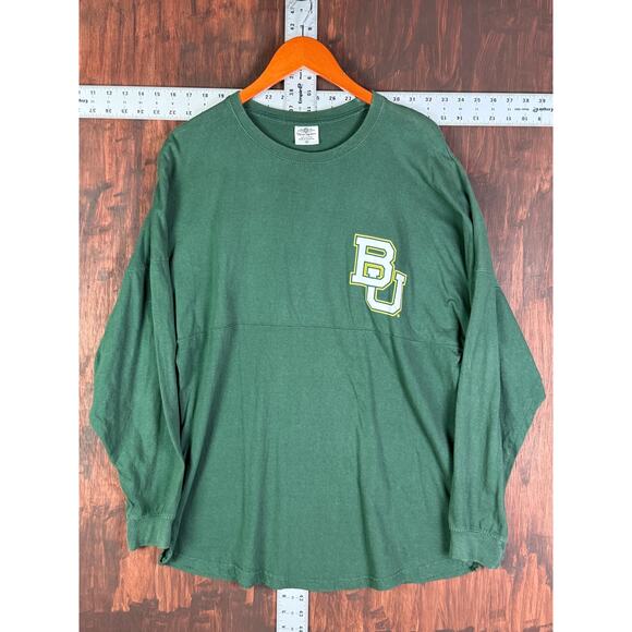 Baylor Bears Spirit Jersey Style Long Sleeve Shirt‎ Green Gold Adult Small NCAA - Picture 7 of 7